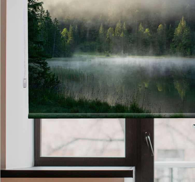 Bjørkeskog reflektert rullegardin stue - Tenstickers