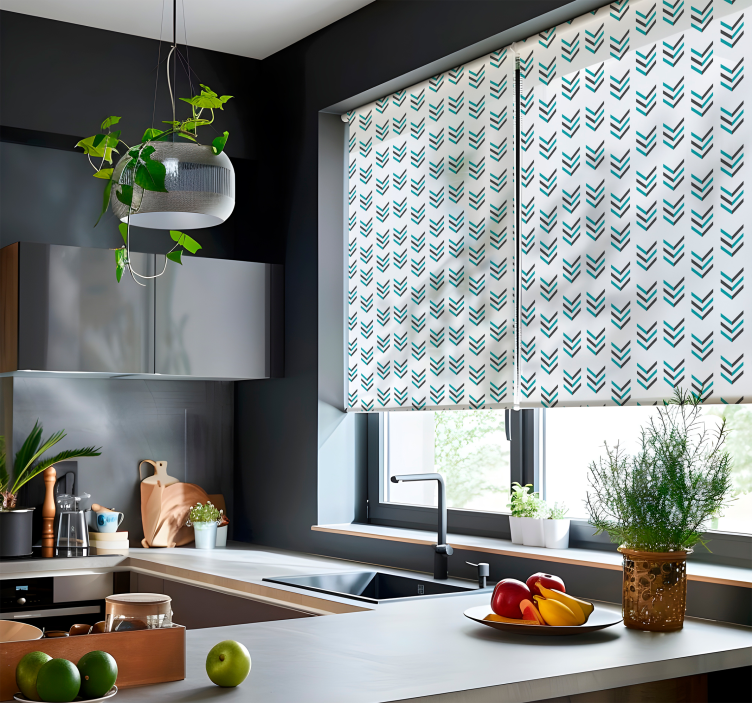 Blå piler nordisk rullegardin - Tenstickers