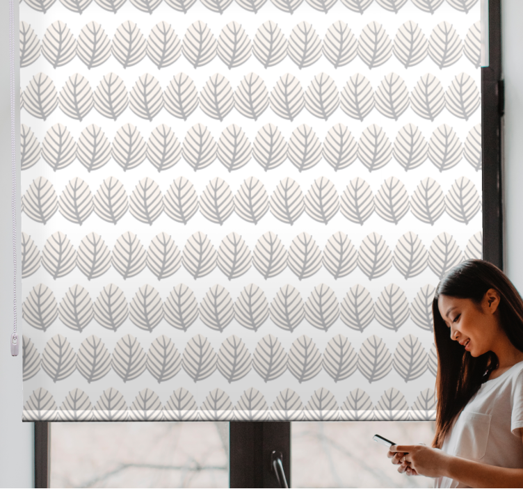 Bladmotiv arrangement rullegardin blomster - Tenstickers