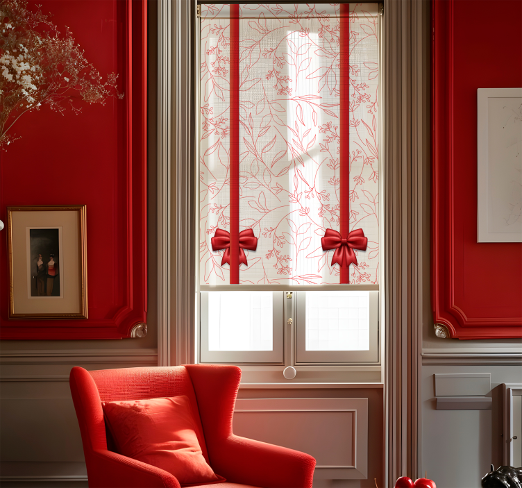 Blomstermønster med slips romantisk rullegardin - Tenstickers