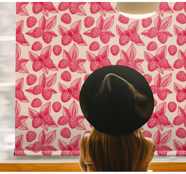 Bringebærbladmønster rullegardin frukt - Tenstickers