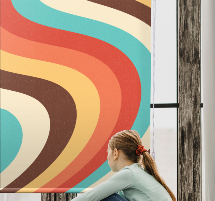 Buede retrobølger rullegardin mer vintage - Tenstickers