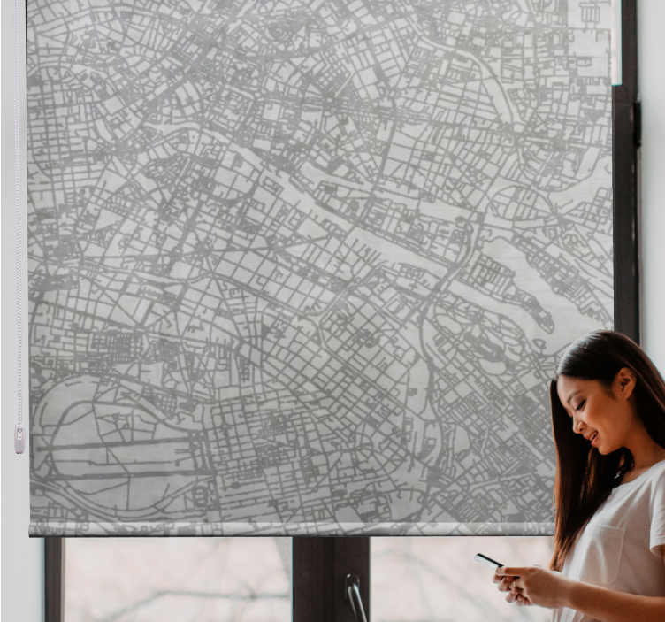 Omriss av bykart rullegardin originale - Tenstickers