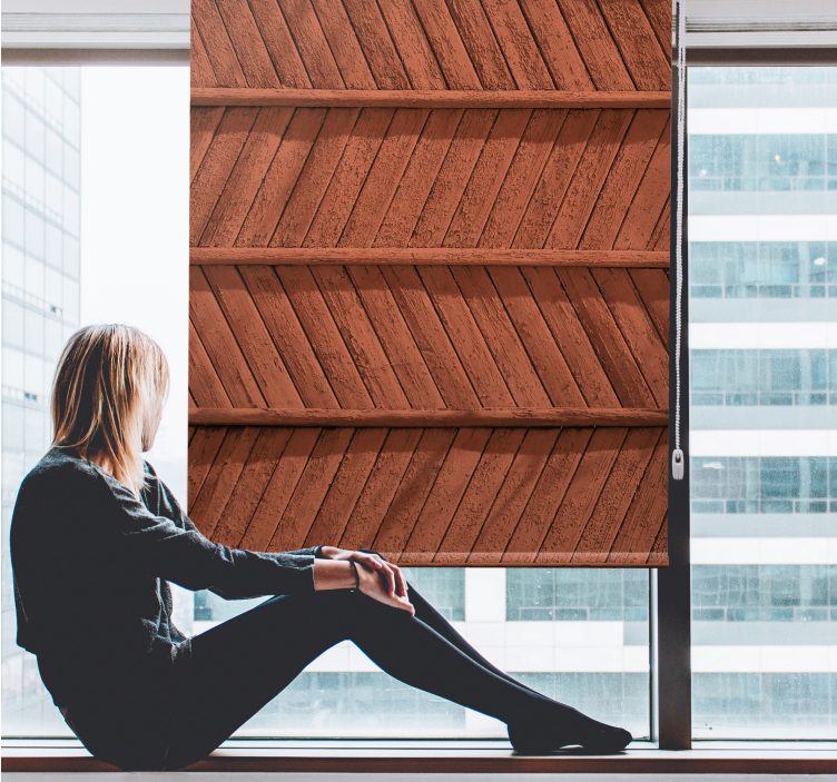 Diagonalt tre i rustikk stil rullegardin rustikk - Tenstickers