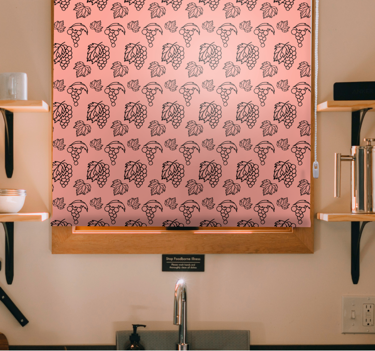 Druer og blader mønster rullegardin frukt - Tenstickers