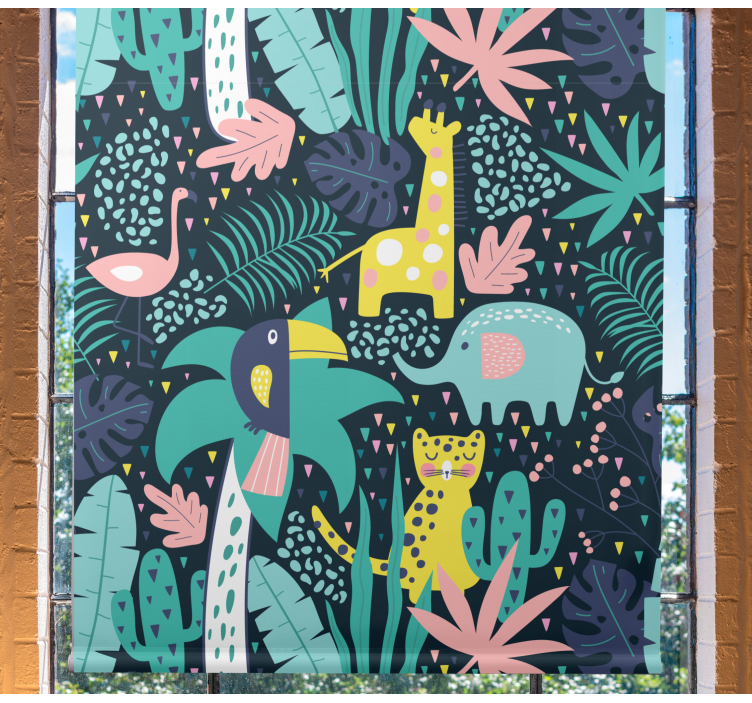 Dyr og etterlater barn rullegardin - Tenstickers