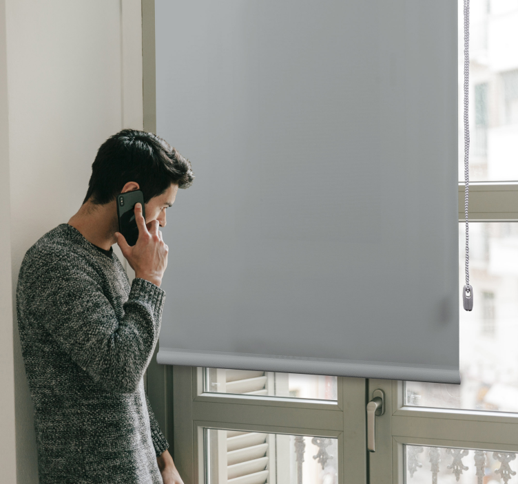 Elegant grå rulle mørklægningsrullegardin - Tenstickers