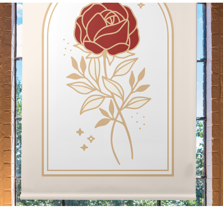 Beige buet rose rullegardin elegant - Tenstickers