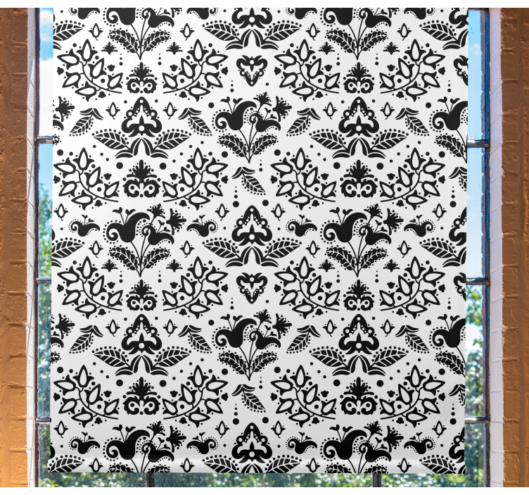 Elegante blomsterelementer rullegardin blomster - Tenstickers