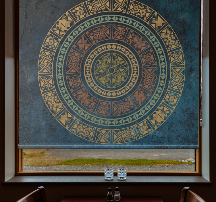 Etnisk design "industristil" rullegardin stue - Tenstickers