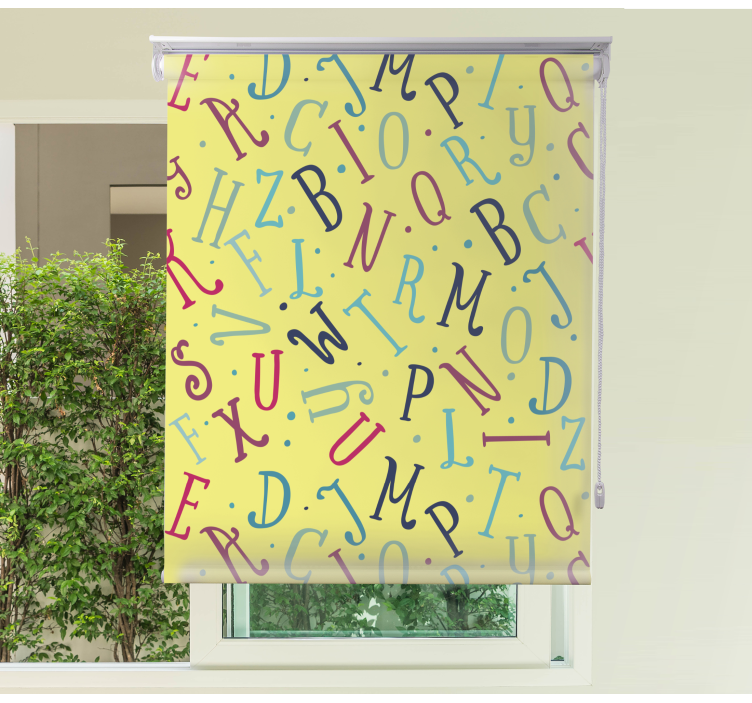 Fargerike bokstaver barneRullegardin - Tenstickers