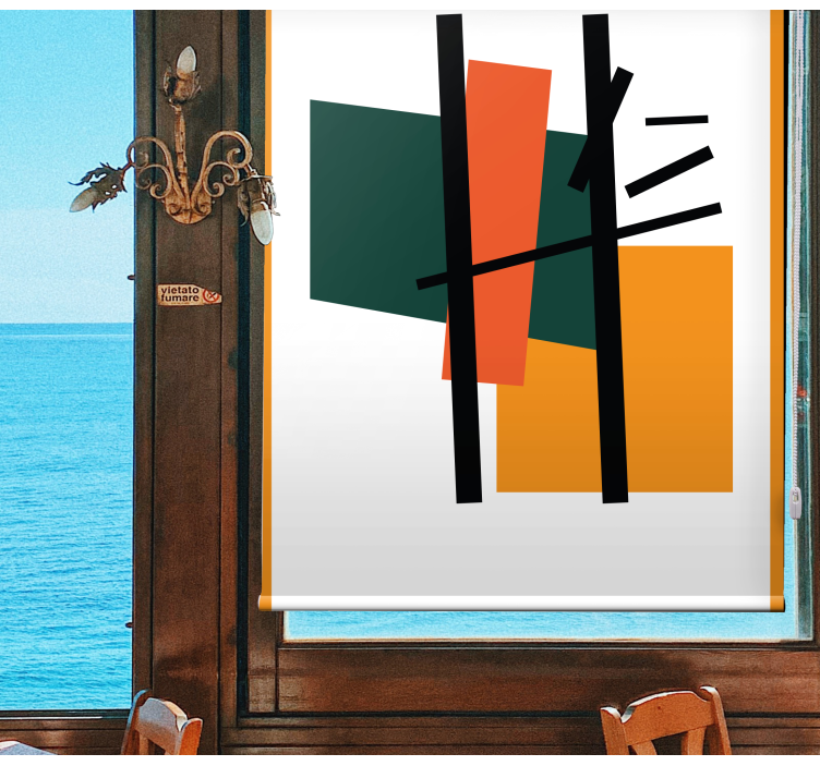 Firkanter og rektangler abstrakt kunst rullegardin tegning - Tenstickers