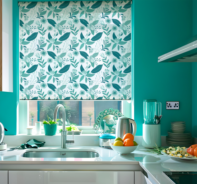 Flora i nordisk stil rullegardin - Tenstickers