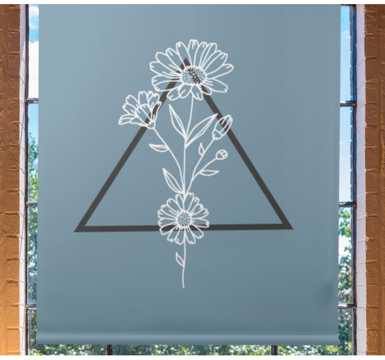 Elegant trekantmotiv rullegardin blomster - Tenstickers