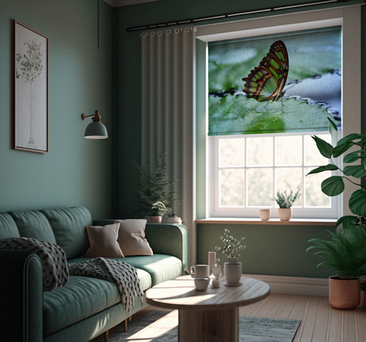 Flyr på vann sommerfuglRullegardin - Tenstickers