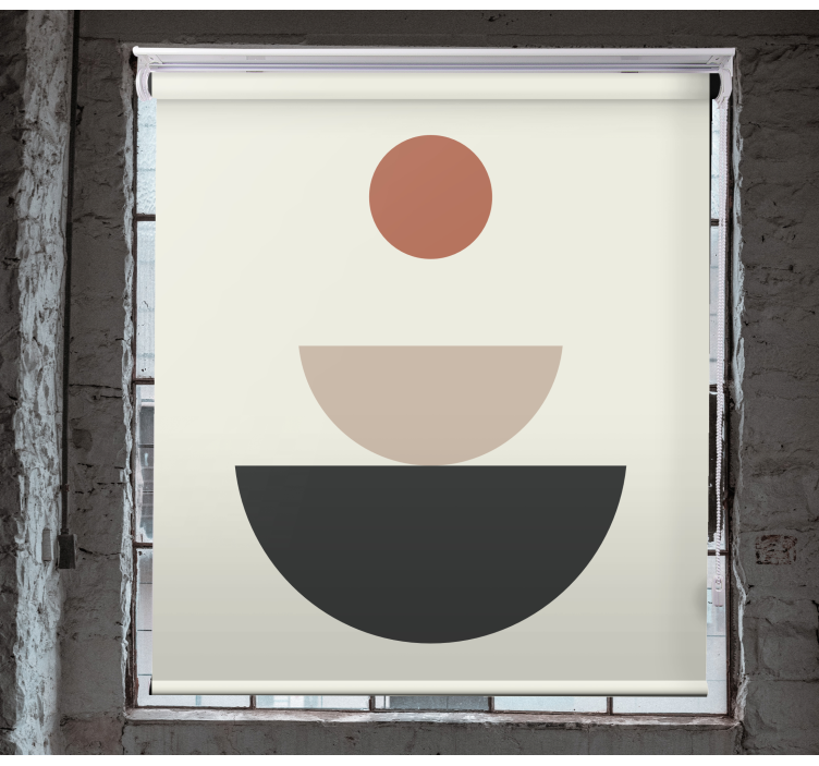 Fontene abstrakt geometrisk kunst rullegardin tegning - Tenstickers