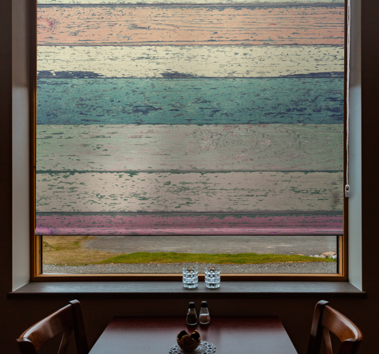 Gammel lys tre tekstur rullegardin - Tenstickers