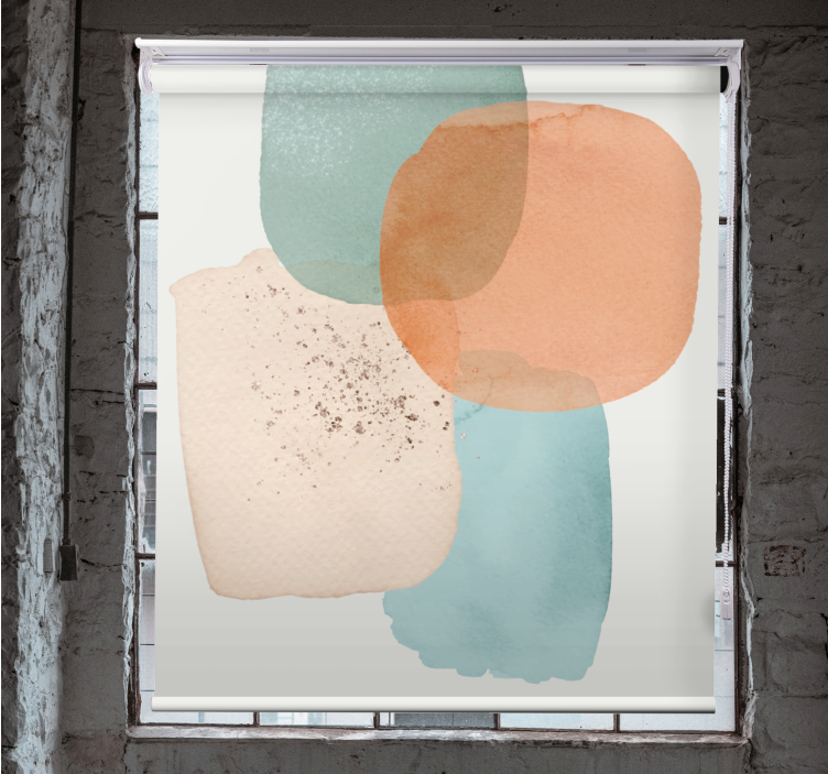 Geometriske fargeklatter rullegardin moderne - Tenstickers