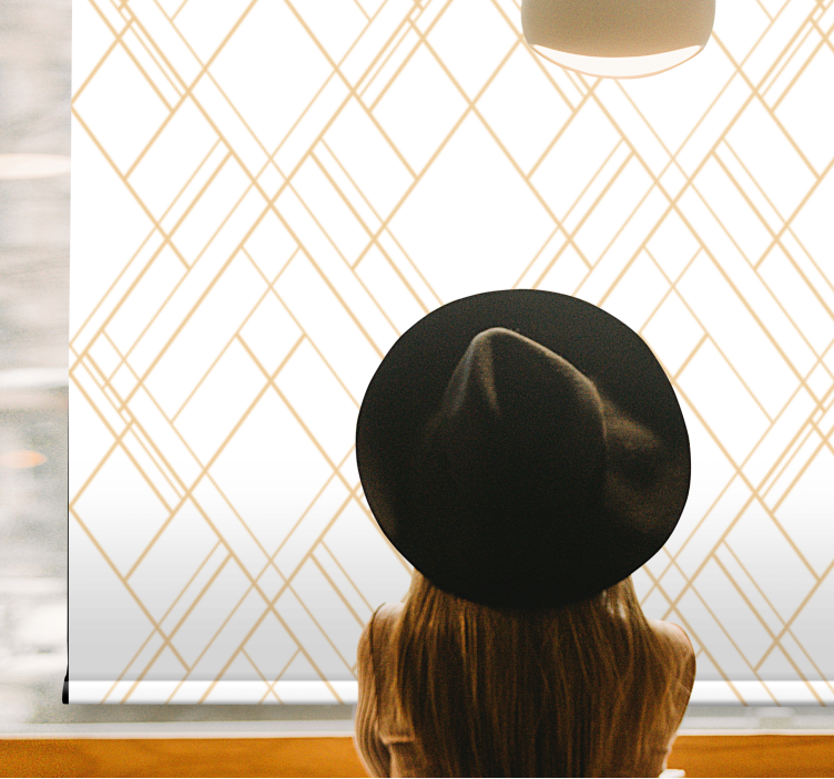 Geometriske gyldne linjer rullegardin elegant - Tenstickers