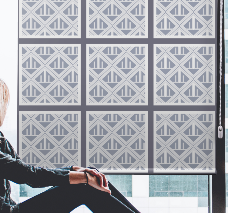 Geometriske mønstrede seksjoner rullegardin moderne - Tenstickers