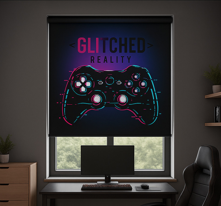 Glitched reality-kontroller rullegardin nerdere - Tenstickers