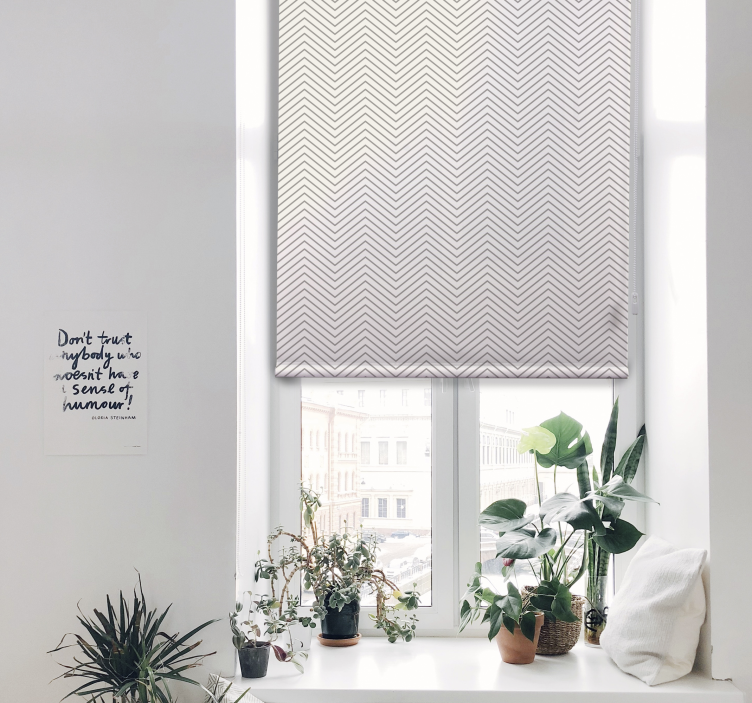 Grå linjer rullegardin rustikk - Tenstickers