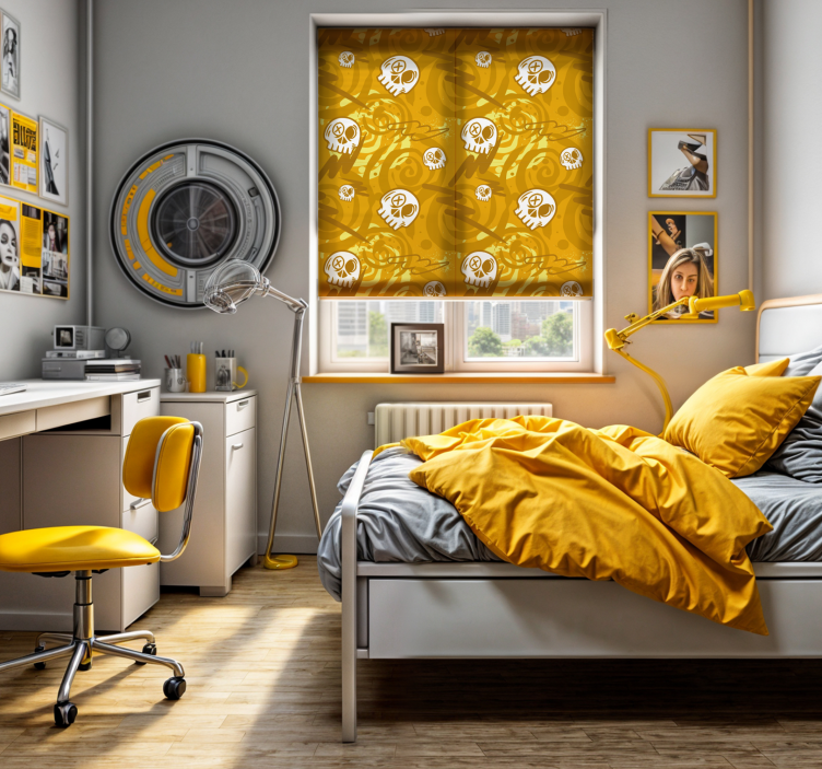 Graffiti med hodeskaller rullegardin ungdom - Tenstickers