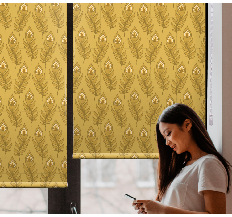 Grasiøst bladmotiv rullegardin blomster - Tenstickers