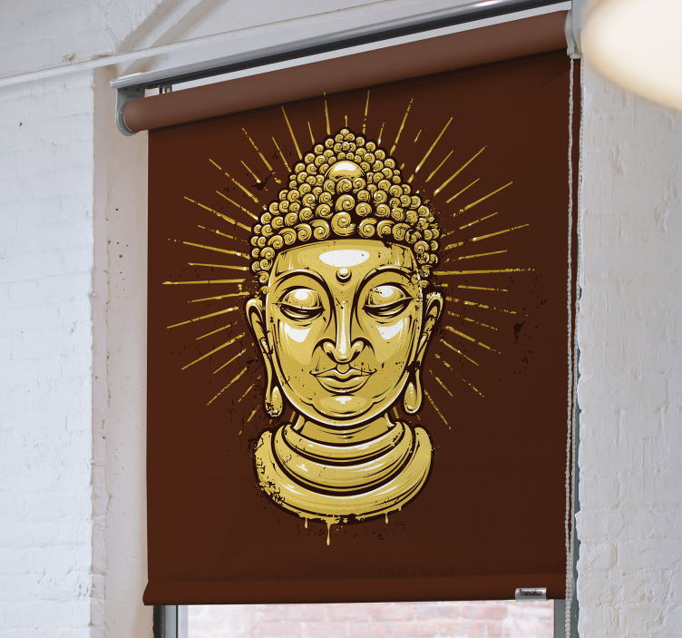 Gylden buddha sillouhette zen Rullegardin - Tenstickers