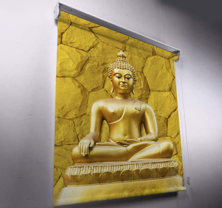 Gylden buddha zen gul rullegardin - Tenstickers