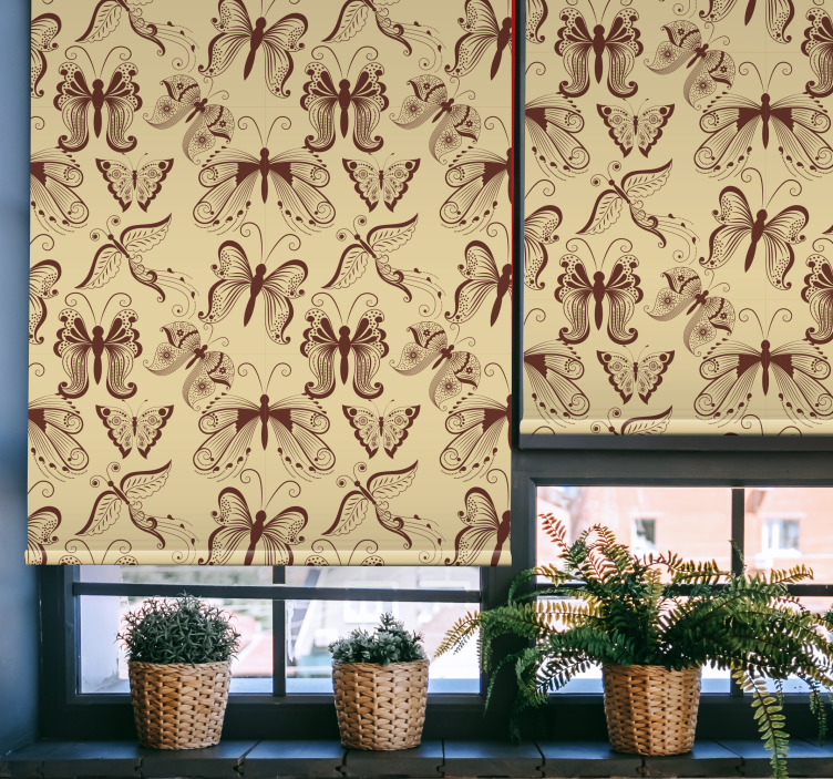 Intrikate sommerfuglmønster rullegardin sommerfugl - Tenstickers