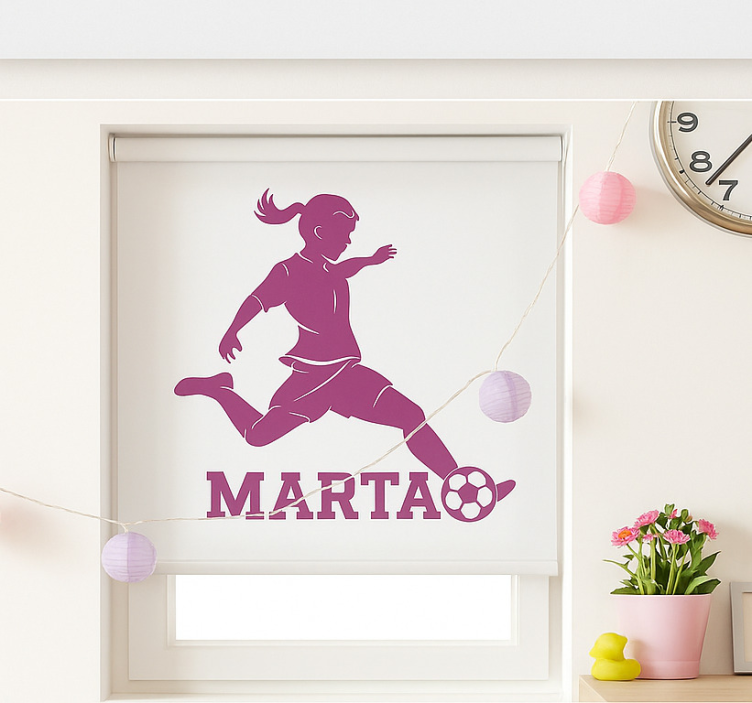 Jentefotballspiller rullegardin barn - Tenstickers