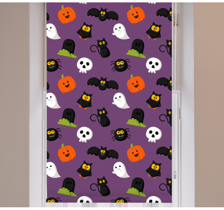 Karakterer med halloween-tema rullegardin morsomme - Tenstickers