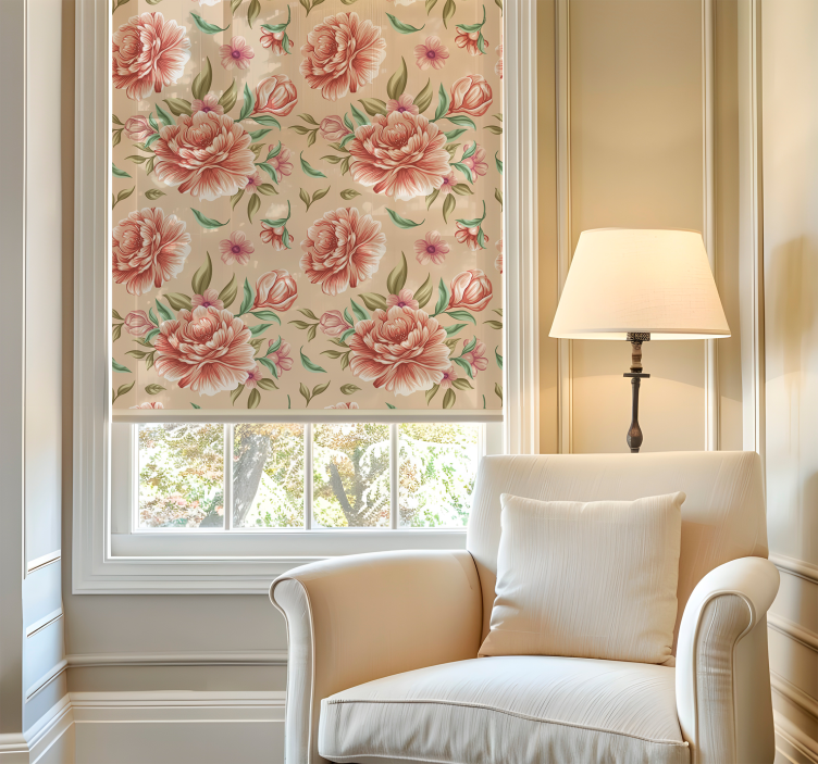 Klassisk blomsterbukett romantisk rullegardin - Tenstickers