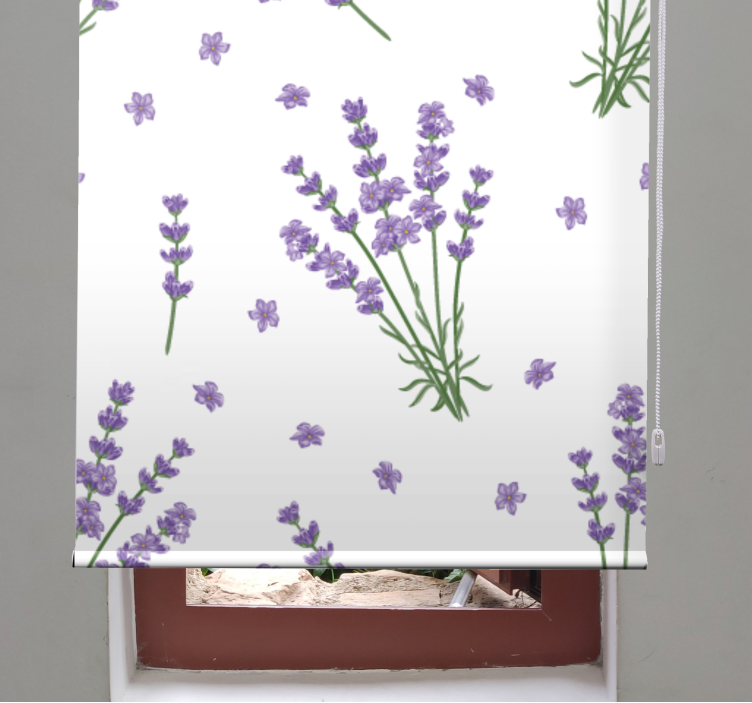 Lavendel enkel design rullegardin blomster - Tenstickers