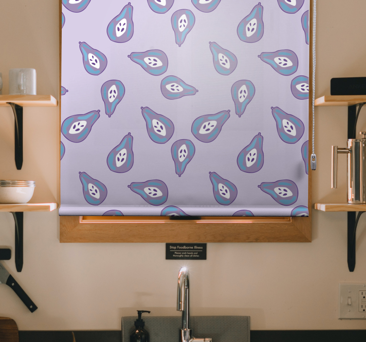 Lekent pæremønster rullegardin frukt - Tenstickers