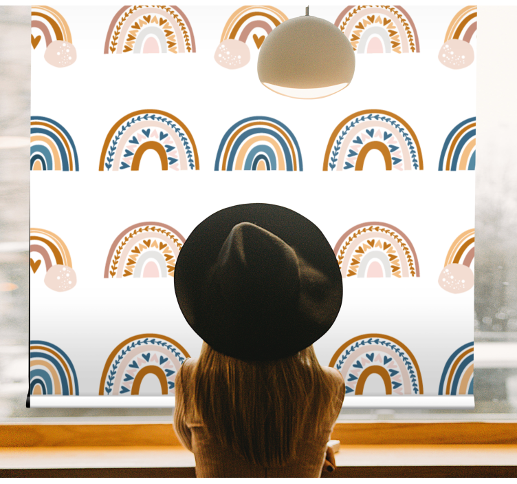 Nordiske regnbuemotiver rullegardin barn - Tenstickers