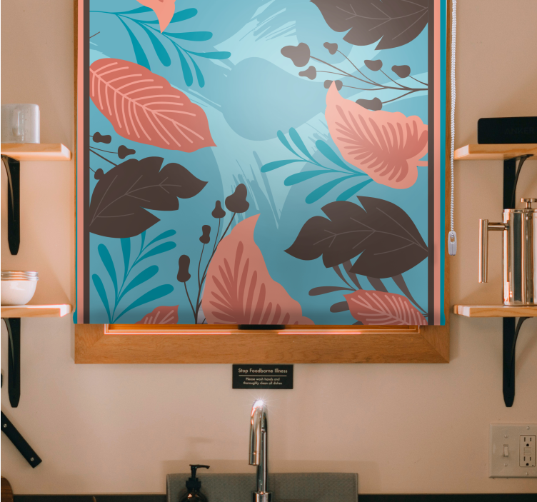 Løvrike blomsteroppsatser rullegardin blomster - Tenstickers