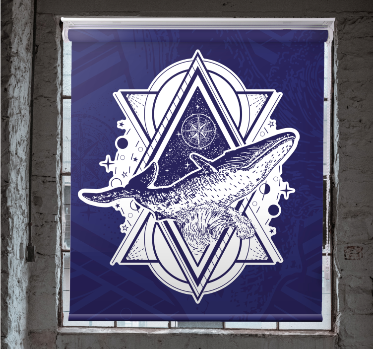 Massiv hval silhuett rullegardin dyr - Tenstickers