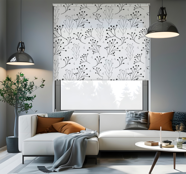 Minimalistisk floral moderne rullegardin - Tenstickers
