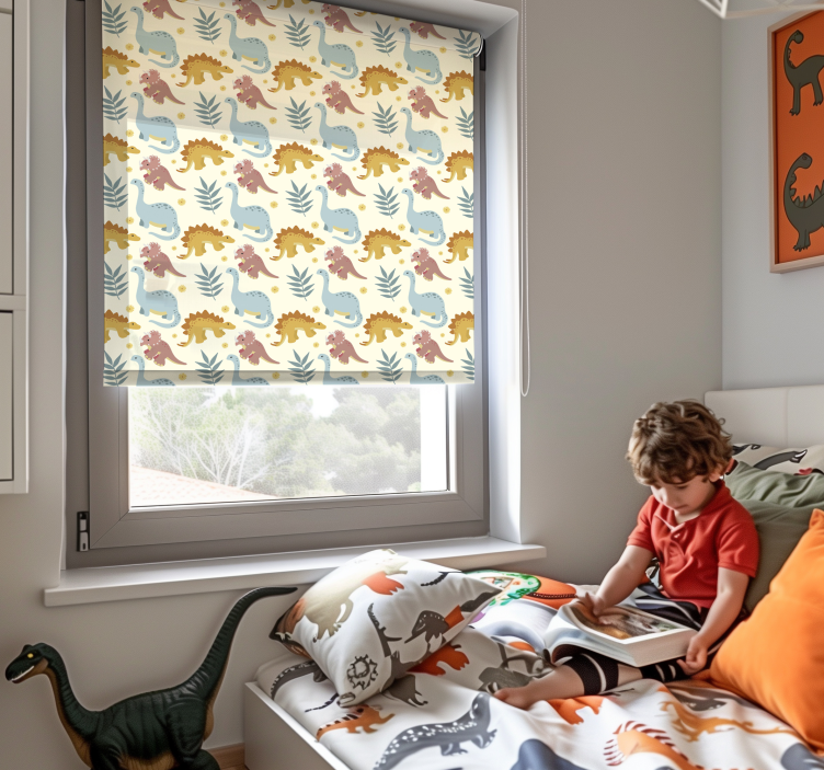 Minimalistisk stil rullegardin dinosaur - Tenstickers