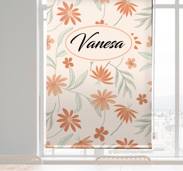 Moderne blomster med lyse farger rullegardin personlig - Tenstickers