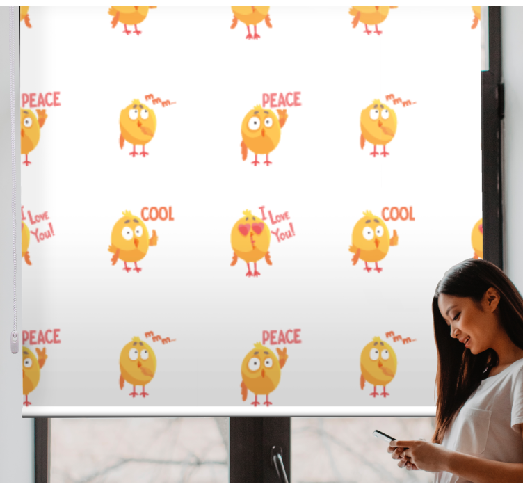 Morsom baby kylling rullegardin dyr - Tenstickers