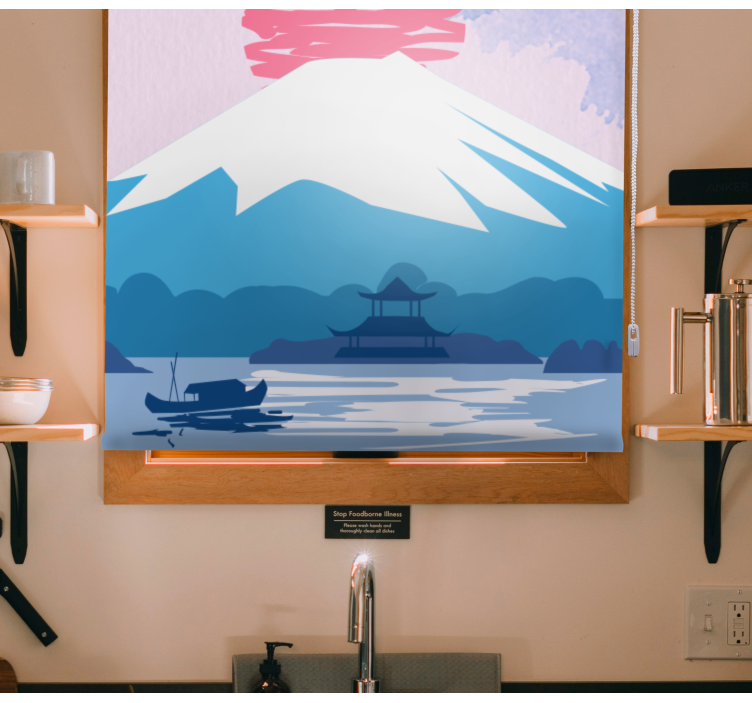 Mount fuji landskap rullegardin originale - Tenstickers
