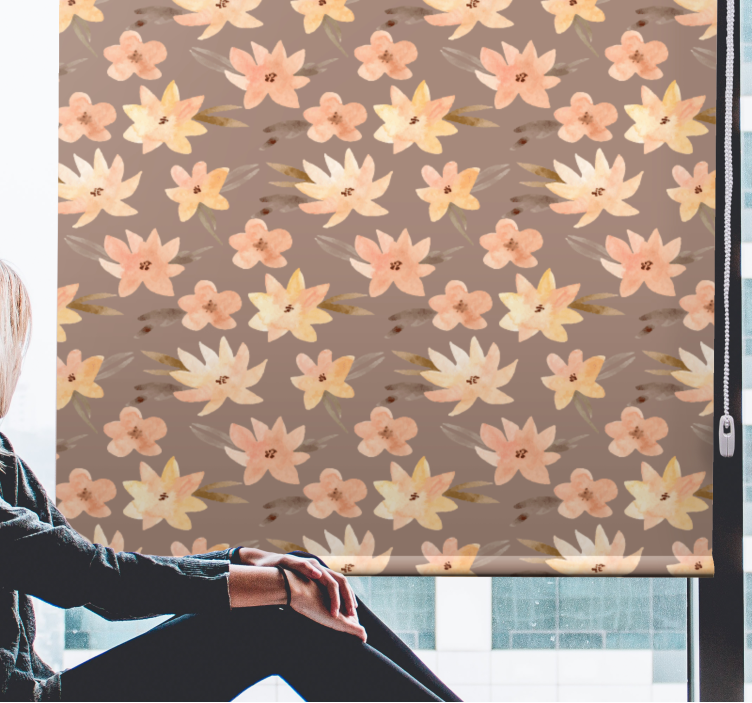 Mykt blomstermønster rullegardin blomster - Tenstickers