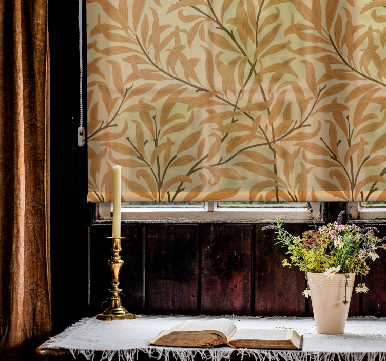 Oransje blad elegant rullegardin - Tenstickers