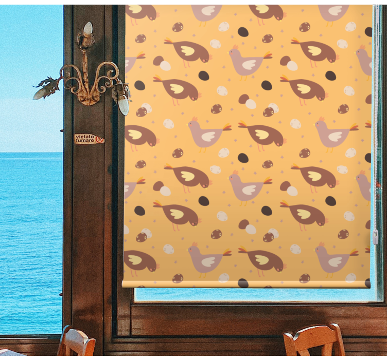 Oransje kylling mønster rullegardin dyr - Tenstickers