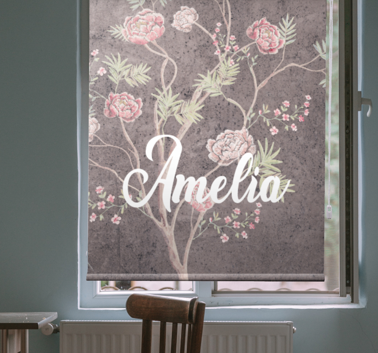 Personlig floral eleganse rullegardin blomster - Tenstickers