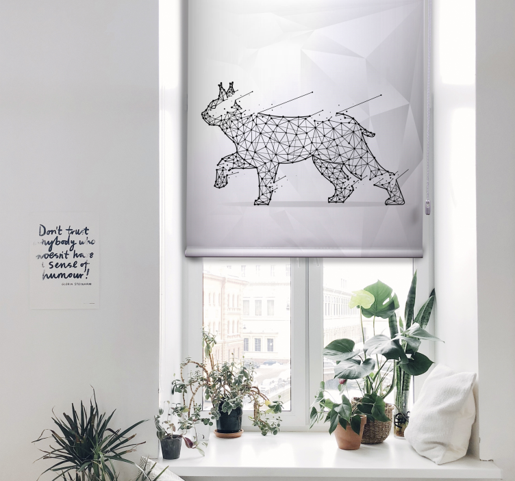 Poligonal katt rullegardin dyr - Tenstickers