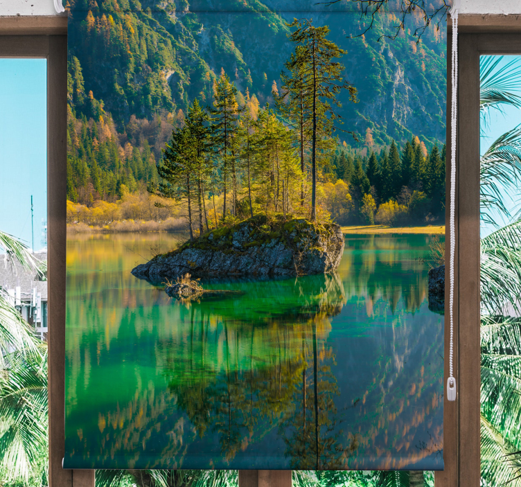 Reflektert tre natur rullegardiner - Tenstickers